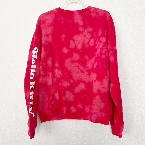Custom Hello Kitty Bleach Reverse Tie Dye Womens XL Crewneck Graphic Sweatshirt - Picture 3 of 5